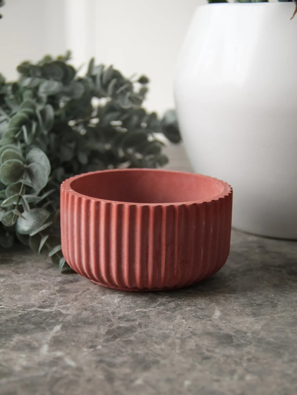 Round Ribbed Decor | storage jar with lid  - Customizable